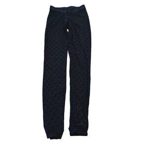 ALO Yoga Black Mesh Allover Logo Leggings Women's X-Small XS